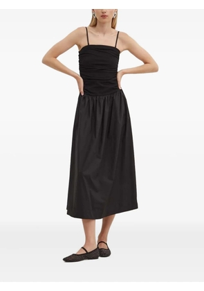NEVER FULLY DRESSED sleeveless ruched midi dress - Black