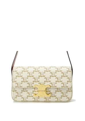 Celine Pre-Owned 2010-2020 Triomphe Coated Canvas Claude shoulder bag - White