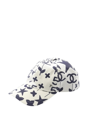 CHANEL Pre-Owned 1986-1988 Coco Mark patterned baseball cap - White