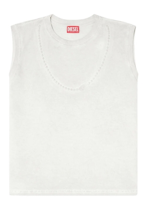 Diesel T-EMBEJ embossed chain sleeveless T-shirt - Neutrals