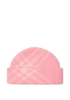 Burberry check-pattern beanie - Pink