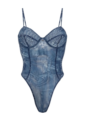 Diesel print bridget-dnm bodysuit - Blue