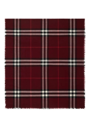 Burberry checked wool scarf - Red