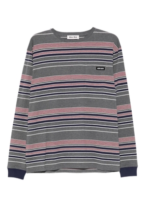 Miu Miu striped-pattern top - Grey