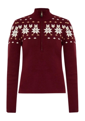 The Upside Le Ski Blanche half-zip patterned ski top - Red
