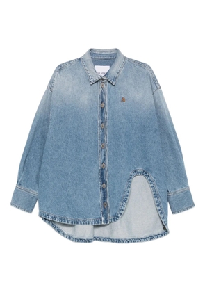 The Attico logo-embroidered denim shirt - Blue