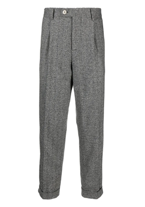 Brunello Cucinelli herringbone-pattern tailored trousers - Grey