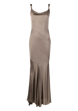 Blumarine asymmetric-design pleated maxi dress - Neutrals