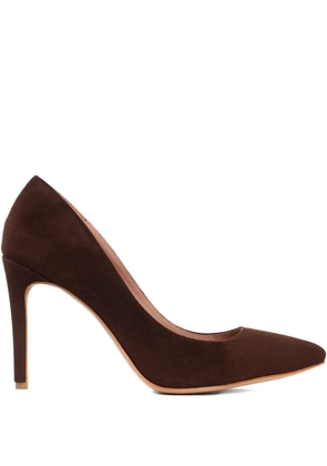 GINISSIMA 95mm Alice pointed-toe suede pumps - Brown