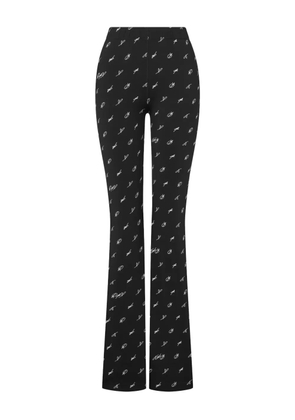 MOSCHINO JEANS printed flared trousers - Black