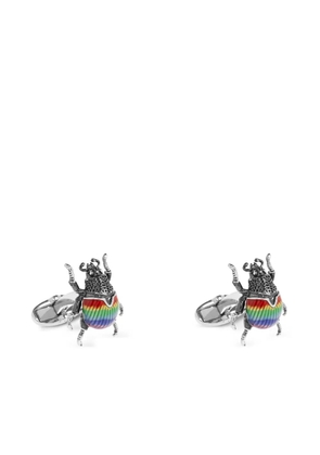 Paul Smith beetle striped cufflinks - Silver