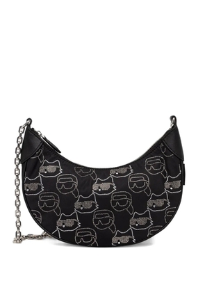 Karl Lagerfeld rhinestone-embellished shoulder bag - Black