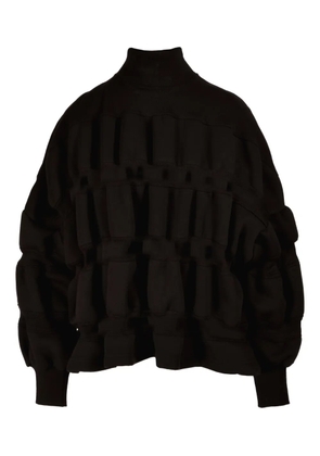 Ioana Ciolacu mock-neck ruffled sweatshirt - Black
