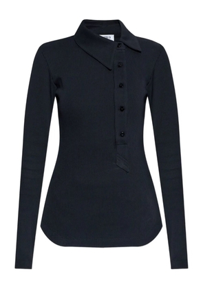 The Attico buttoned collared polo top - Black