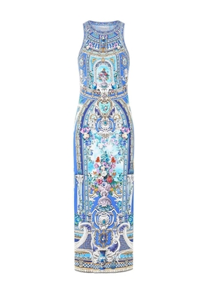 Camilla Ottoman Opulence floral maxi dress - Blue