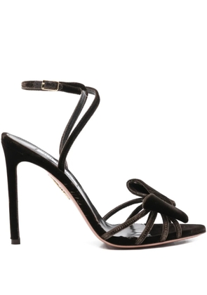 Aquazzura 105mm bow ankle-strap sandals - Brown