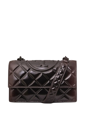Tory Burch small Fleming quilted patent shoulder bag - Brown