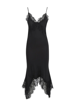 Gold Hawk silk midi dress - Black