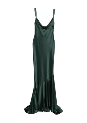 Retrofete Vinicia cowl-neck ruffled maxi dress - Green