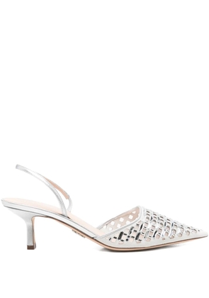 Rodo 50mm rhinstone-embellishment mules - Silver