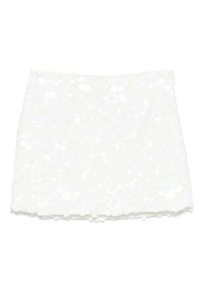 Michael Michael Kors floral-embellished scuba-jersey mini skirt - White