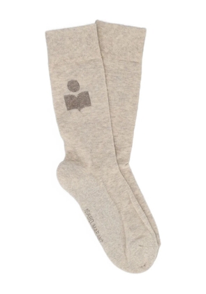 ISABEL MARANT Siloki logo-ribbed socks - Grey