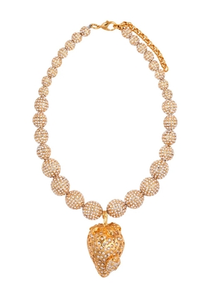 Balmain strawberry rhinestone necklace - Gold