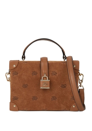 Karl Lagerfeld K/Autograph suede trunk bag - Brown