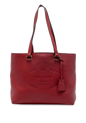 Prada Pre-Owned 2010-2025 Vitello Daino Canapa Logo tote bag - Red