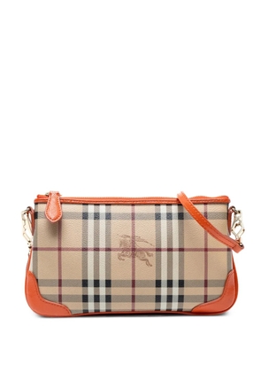 Burberry Pre-Owned 2000-2017 Haymarket Check Coated Canvas Peyton crossbody bag - Brown