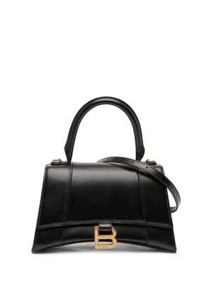 Balenciaga Pre-Owned 2022 Small Shiny Box Calfskin Hourglass Top Handle Bag satchel - Black