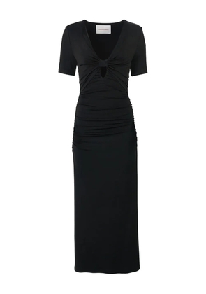 Carolina Herrera ruched V-neck midi dress - Black