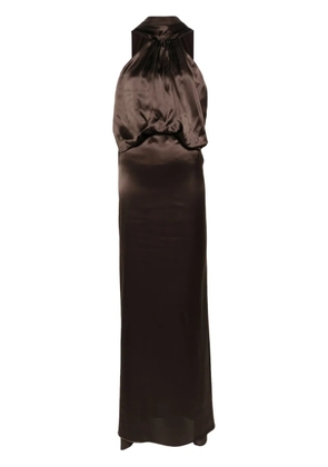 The Attico silk maxi dress - Brown