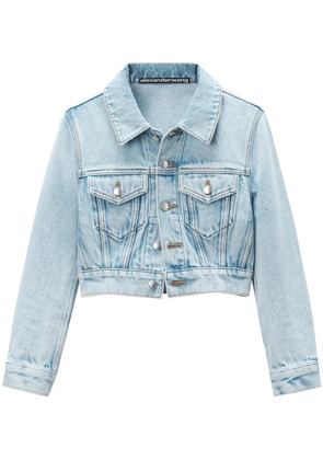 Alexander Wang cropped denim jacket - Blue
