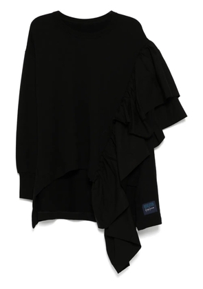 Yohji Yamamoto ruffled detail top - Black