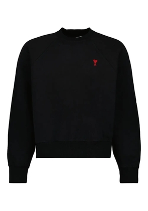 AMI Paris logo-embroidered organic-cotton sweatshirt - Black