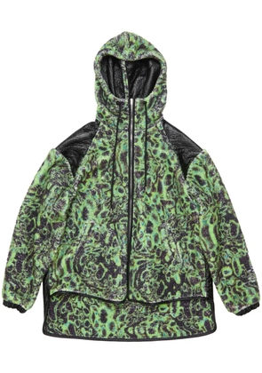 Acne Studios printed fleece hooded jacket - Green