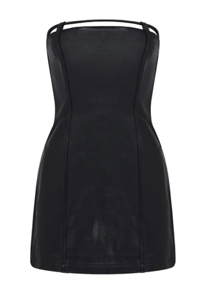 David Koma pocket-detail leather mini dress - Black