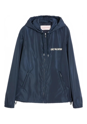 Valentino Garavani Chez-print hooded windbreaker - Blue
