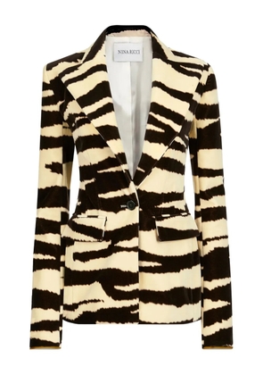 Nina Ricci zebra-print blazer - Brown