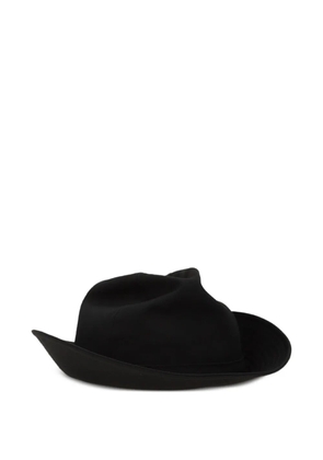 Yohji Yamamoto panelled fedora hat - Black