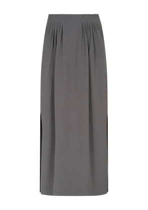 Giorgio Armani pleated side-slit maxi skirt - Grey