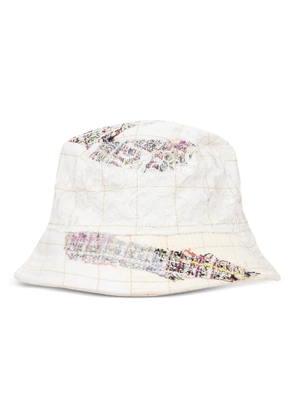 Who Decides War tweed patchwork bucket hat - White