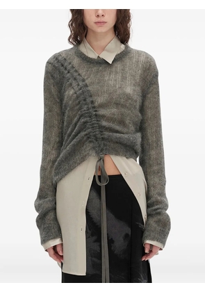 Ann Demeulemeester asymmetrical drawstring sweater - Grey