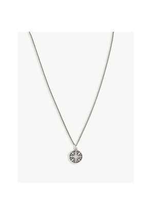 Mens Serge Denimes Compass Silver Necklace