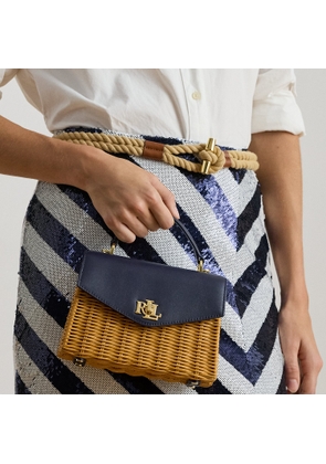 Rattan & Leather Small Farrah Satchel