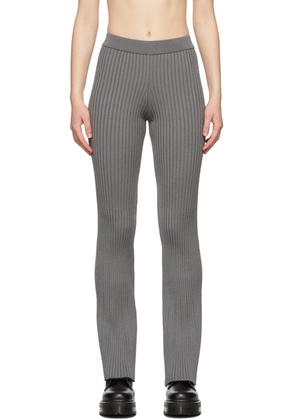 AMI Paris Grey Ribbed Lounge Pants