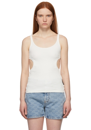 Off-White White Rib Knit Meteor Tank Top