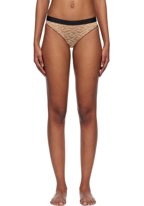 Versace Underwear Beige 'La Greca' Briefs
