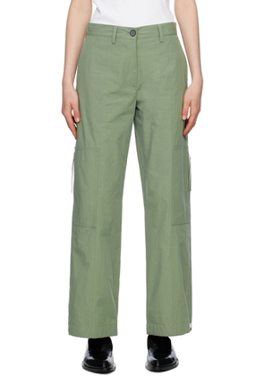 Jil Sander Green Zip Pocket Trousers